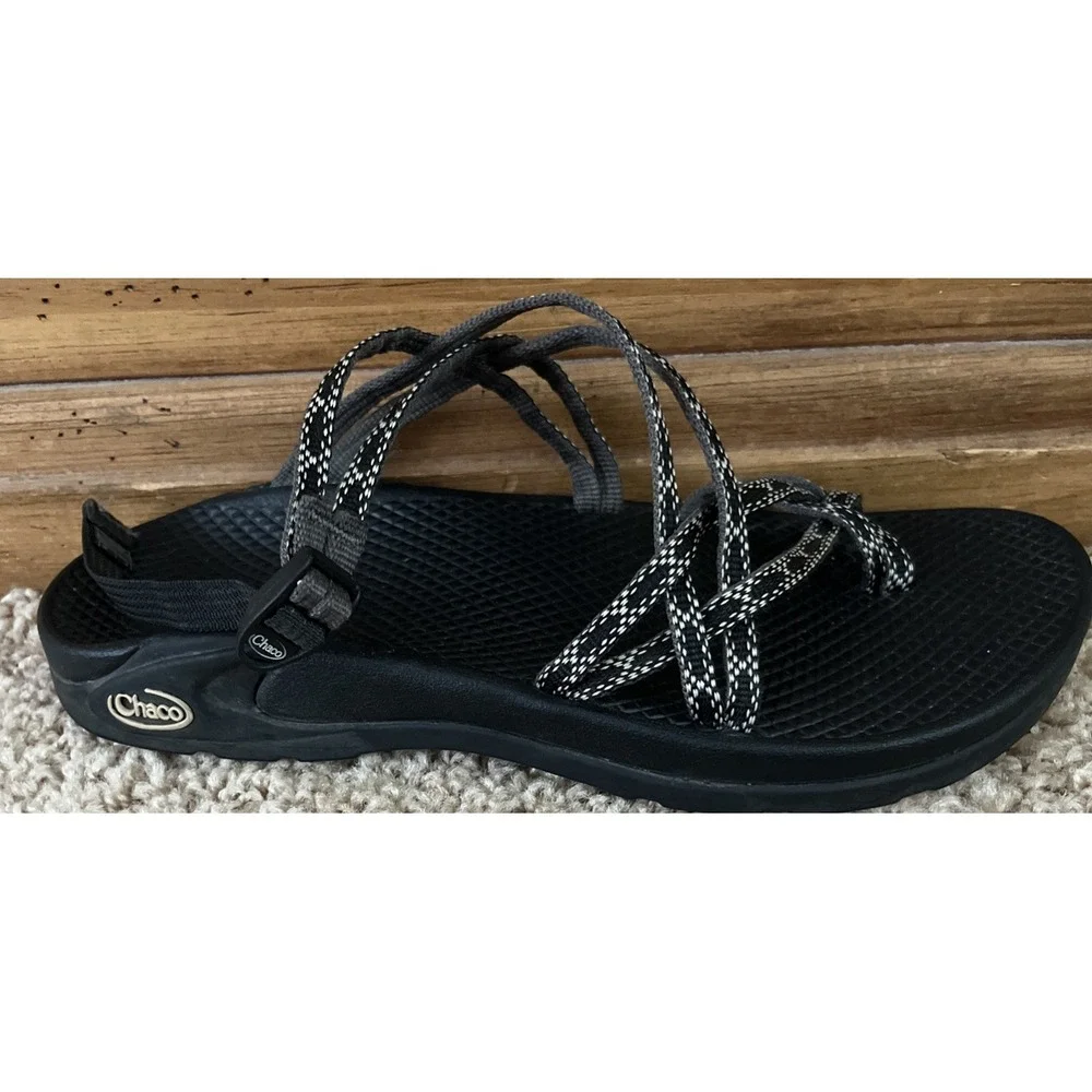CHACO Strappy ZX/2 Sandals Black Backless Outdoor Sports Trail Slip On W9